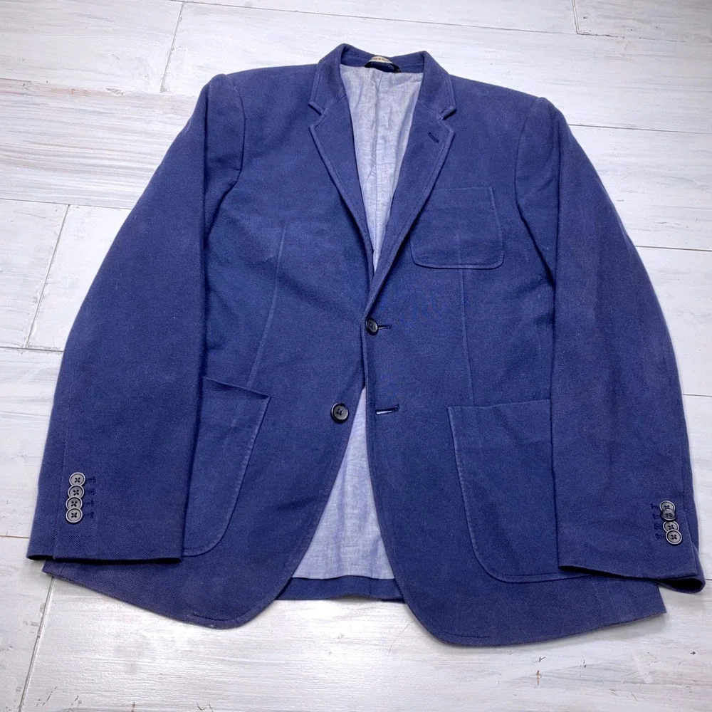 Banana Republic Blazer Mens 40 Blue Tailored Fit Knit Sport Coat Jacket